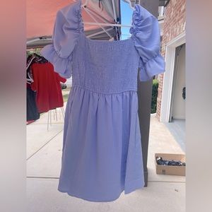 Smocked periwinkle minidress